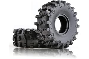 WLYEJEA 2PCS 2.2" RC Rubber Tires 150mm Crawler Tire with Foam Inserts Compatibale for 1/10 RC Crawler Axial SCX10 RR10 90053 AX10 Wraith 90056 90046