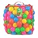 JOYIN 200 Plastic Pit Balls with Foldable Ball Pit Playpen - BPA Free 5 Bright Colors Crush Proof Phthalate Free Pit Balls with Ball Pit in a Durable Mesh Bag with Zipper Toy