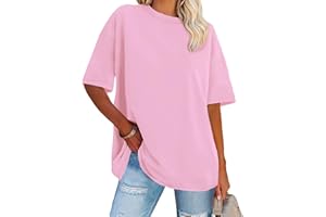 ADOREJOY Womens Oversized T-Shirt Summer Short Sleeve Tops Casual Boyfriend Shirt Loose Fit Tees