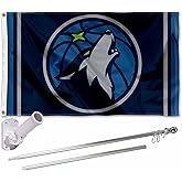 Minnesota Timberwolves Flag Pole and Bracket Set