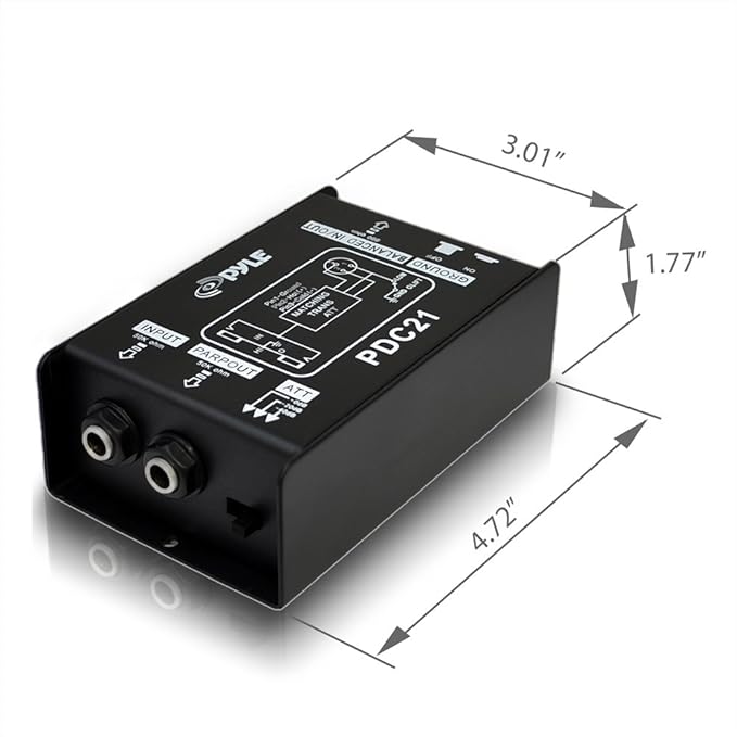 Pyle PDC21 - Caja DI (1/4 TS, XLR), color negro: Amazon.es: Instrumentos musicales