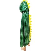 OLLULL Dinosaur Cape Dragon Hooded Cloak Halloween Costume Boy Girl Toddler Dress Up Clothes 3-8 Years Old Color Green