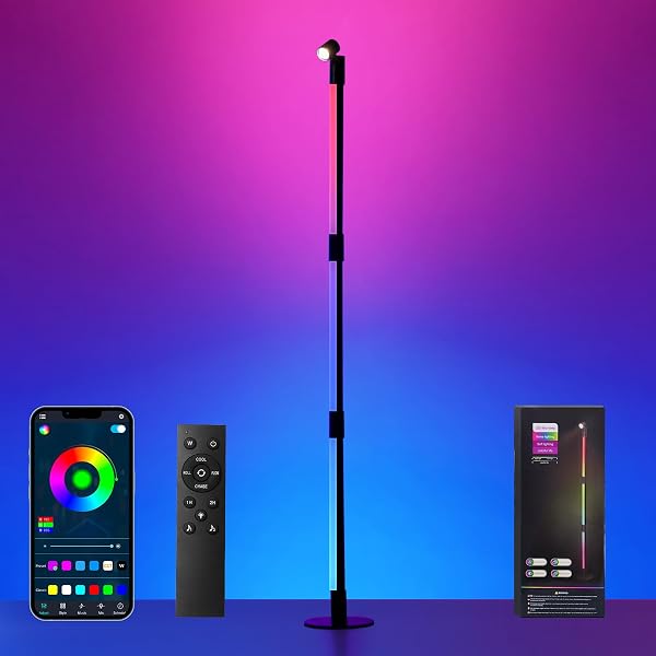 SANBEN CORNER FLOOR LAMP – BLACK RGB LED...