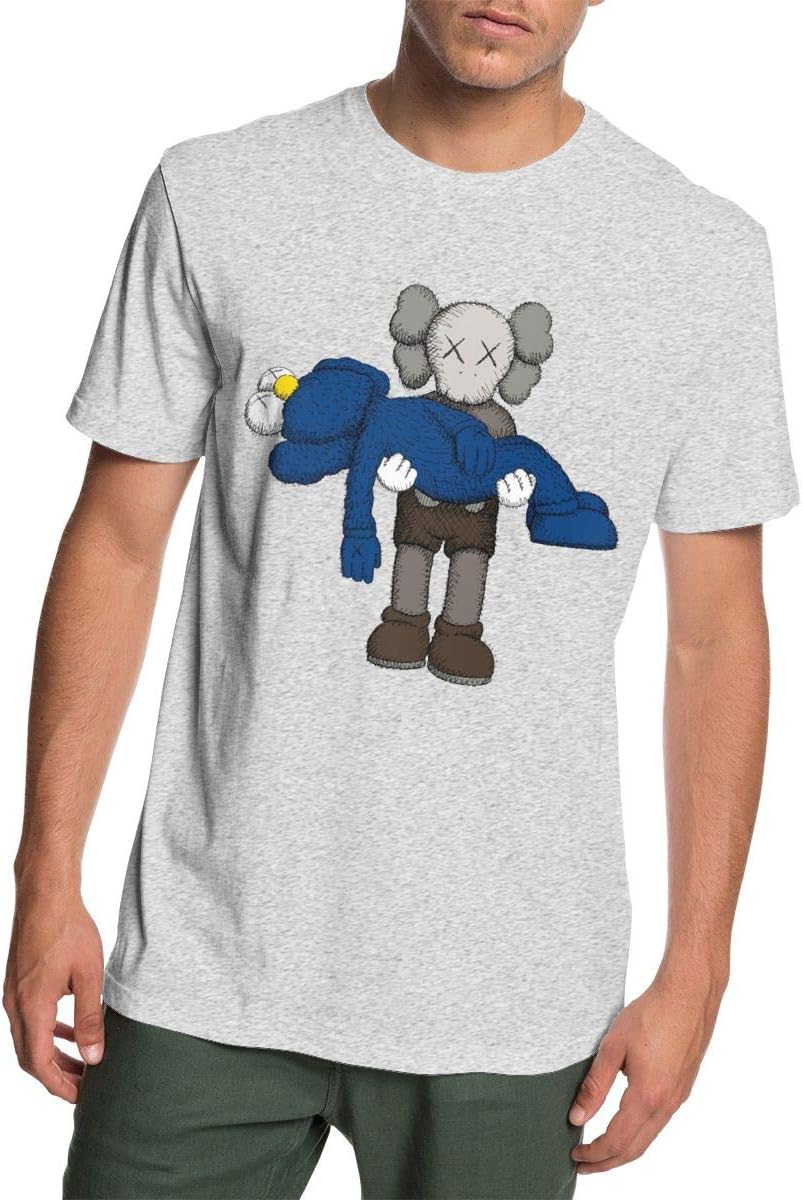 ANANBoyle Unisex Adult Kaws Cotton Short Sleeve T Shirt Medium Gray
