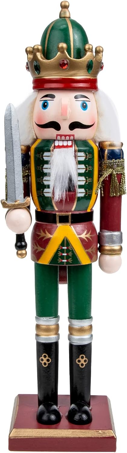 Nutcrackers - PASOLABE Christmas Nutcracker Figure 12 Inch Traditional Wooden Nutcracker Christmas Decorations for Festival Party Xmas Gifts (Swordsmen)