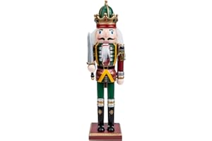 PASOLABE Christmas Nutcracker Figure 12 Inch Traditional Wooden Nutcracker Christmas Decorations for Festival Party Xmas Gifts (Swordsmen)