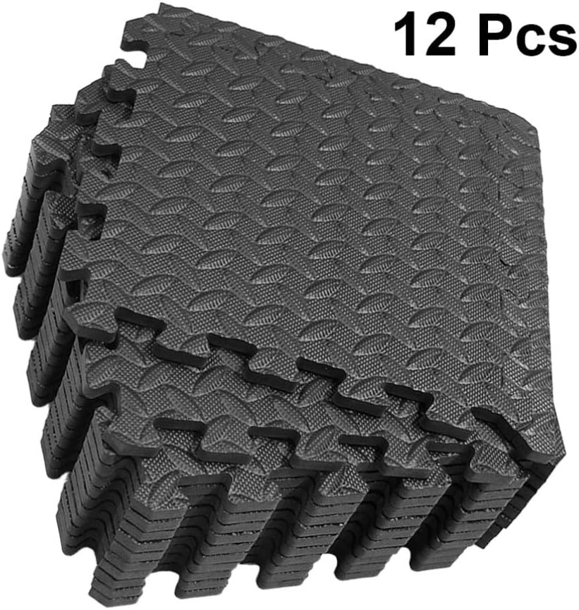 NOBRANDED 12Pcs Puzzle Exercise Mat, EVA Foam Interlocking Tiles, Protective Flooring Mats for Gym Equipment and Cushion for Workouts : Sports & Outdoors