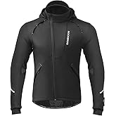 ROCKBROS Cycling Jackets for Men Winter Bike Jackets Thermal Windproof Jacket for Men Cold Weather Cycling Running Hiking