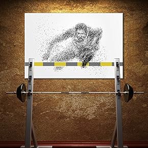 Sports Theme Abstract Shape a Man Running Hurdles Formed Dots