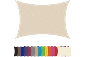 Zhhan Sun Shade Sail Awning Canopy Waterproof Sunscreen 98% UV Block PES for Garden Patio Canopy with Free Ropes Triangle Rec