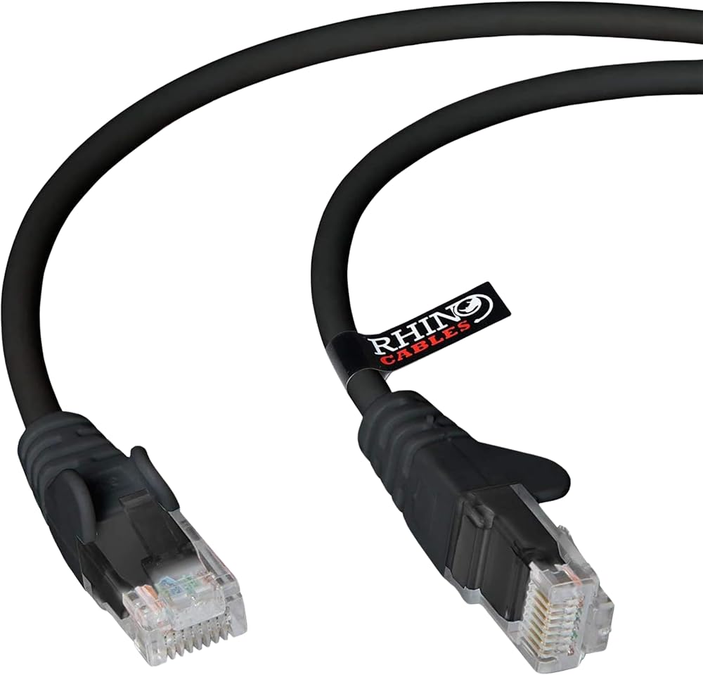 rhinocables CAT5e High-Speed Ethernet Cable 10 Pack 1m Black Network RJ45