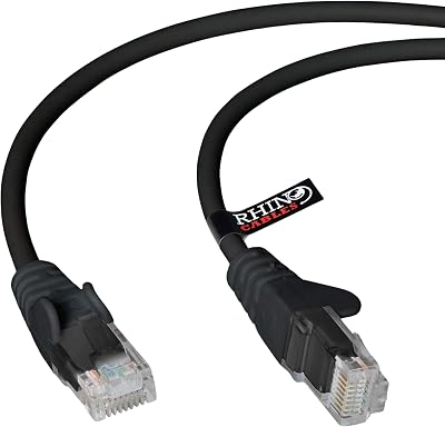 rhinocables CAT5e High-Speed Ethernet Cable 10 Pack 1m Black Network RJ45