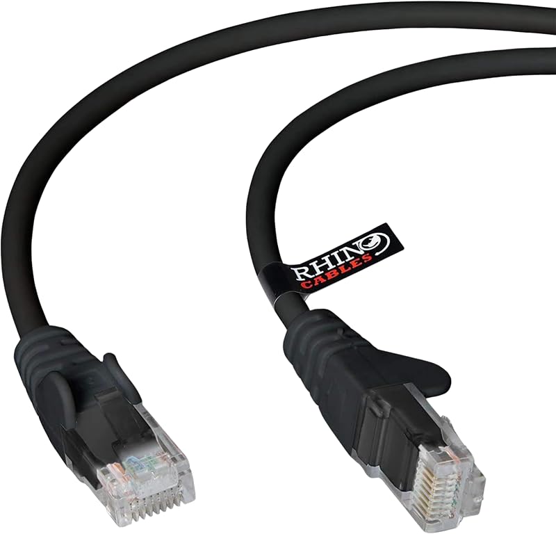 rhinocables CAT5e High-Speed Ethernet Cable 10 Pack 1m Black Network RJ45