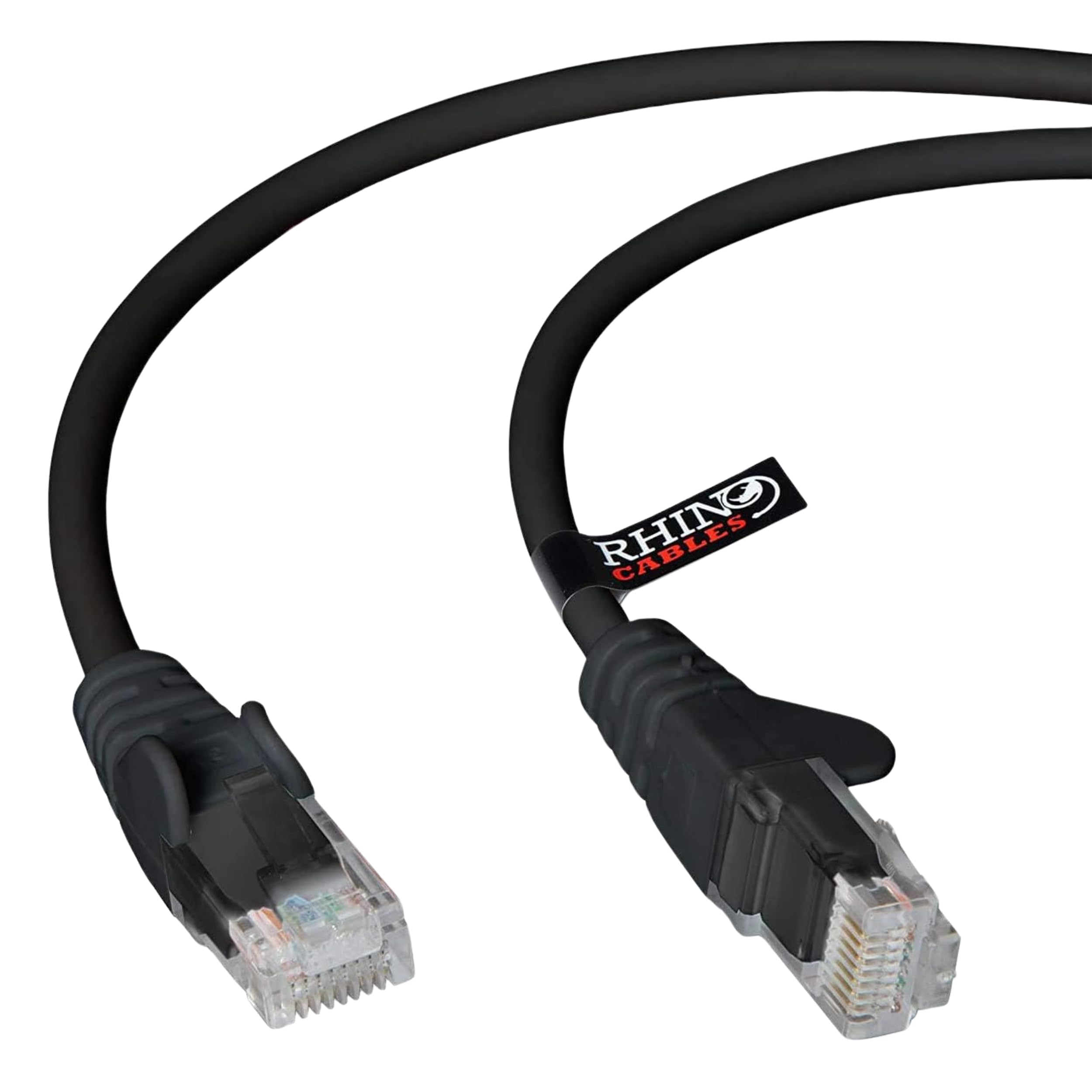 Photo 1 of rhinocables CAT 5e High-Speed Ethernet Cable - Reliable LAN Network RJ45 Cable for Fast Internet & Data Transfer | Durable WiFi Broadband Cable for Gaming & Streaming (25ft, Black)