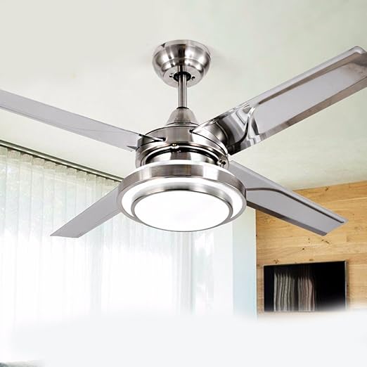 Xhopos Home Ceiling Fans 107cm Minimalist Modern Led Stainless