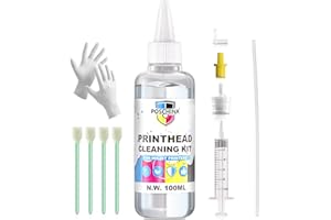 POSCHINK Printhead Cleaning Kit for Epson Printer Nozzle Cleaning Kit, Best Printers Printhead Cleaning Kit for HP Print Head, Printer Cleaner Kit for Brother, Inkjet Printer Head Cleaner Solution for Canon