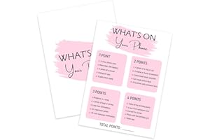 ZEDEV Birthday Party Game - What's On Your Phone, Girl Birthday Party Activity Favor, Set of 20 Games Cards, Teen Girls Birthday Supplies, Activity, Decorations -B02