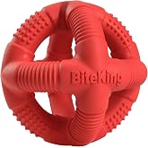 BiteKing Natural Rubber Dog Balls for Large Aggressive Chewers - Lifetime Replacement - Indestructible and Durable Dog Toys for Large Breed, Red