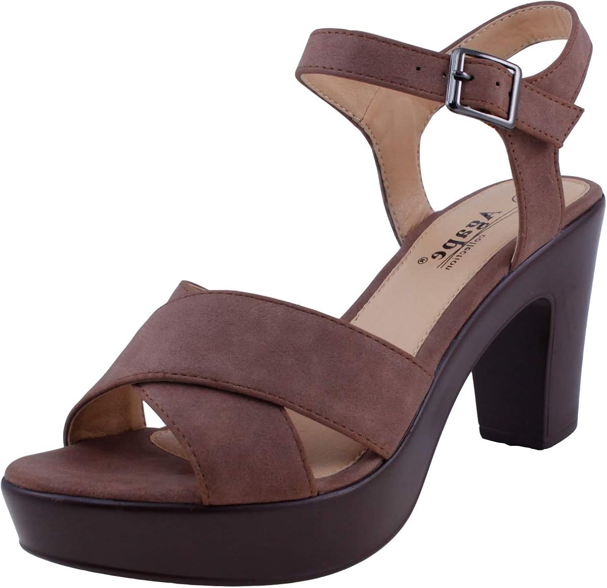 Agape POST35 Platform Chunky Heel Sandal Chocolate 6