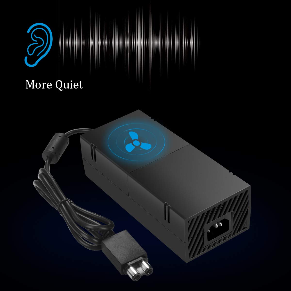 Xbox One Power Supply Brick With Power Cord，Enhance Version AC Adapter Power Supply Charge For Xbox One Console, 100-240V Auto Voltage,Black