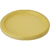 Unique Neon Yellow Paper Round Dinner Plates (Pack of 16) 9" - Vibrant & Disposable Tableware, Perfect for Birthday Parties, BBQs, Events, & Gatherings