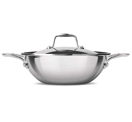 Treo by Milton Triply Stainless Steel Kadhai with Lid, 22 cm / 2200 ml
