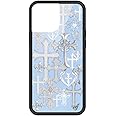 Wildflower Cases - Compatible with Apple iPhone 13 Pro Max | Protective Black Bumper, 4ft Drop Test Certified, Women Owned Small Business | Cross Girl - Trendy Cute Goth Blue Silver Crosses