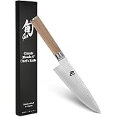 Shun Classic Blonde 6" Chef's Knife, Handcrafted Japanese Kitchen Knife for Professional and Home Chefs, VG-MAX Core with Dam