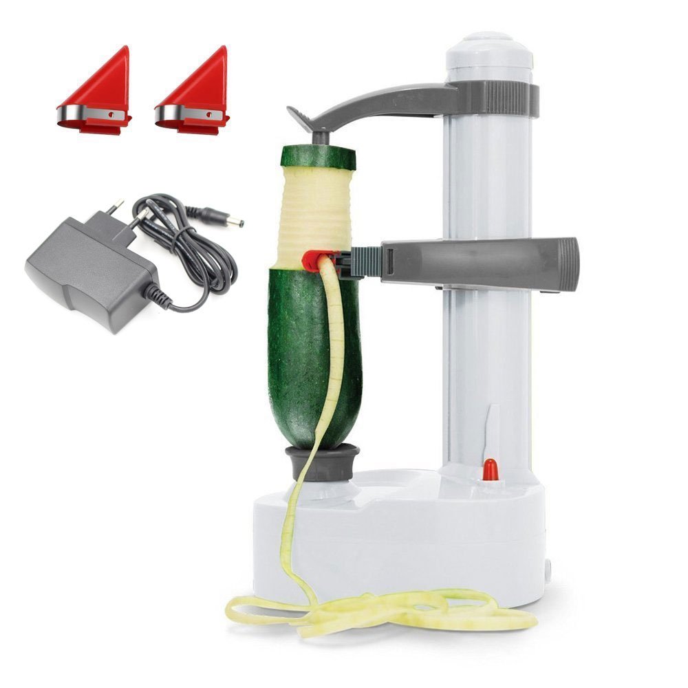 Malayas KKWLELEL Electric Potato Peeler [2 Extra Blades] - Automatic Rotary Fruit and Vegetable Cutter