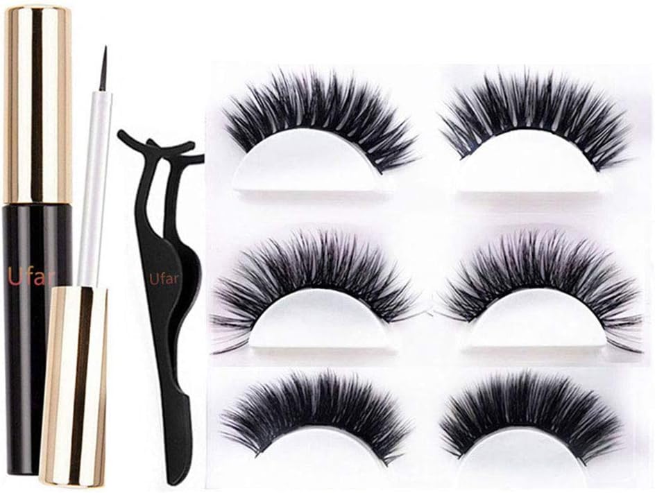 Magnetic Eyeliner and Eyelashes Kit, [2019 NEW INVENTION] 100% Non-toxic Waterproof Long-lasting Magnetic Liquid Eyeliner for Use with Magnetic Eyelashes, Cruelty Free, 4 Magnets, Reusable, GLUE FREE