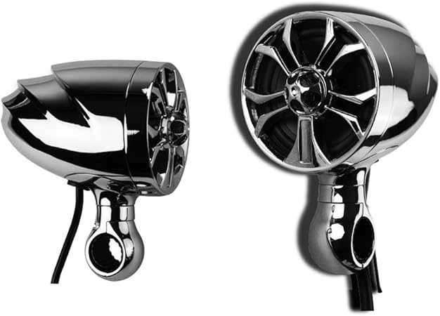 Amazon バイク用アンプ内蔵bluetoothスピーカー 685mtメタリックシルバー バイク電装パーツ 車 バイク