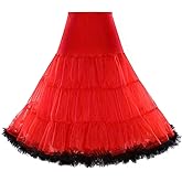 GZKUM Women's Elegant Short Ballet Crinoline Petticoat High Waist Puffy Tutu Underskirt with Contrast Color