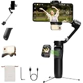 hohem iSteady V3 Ultra Gimbal Stabilizer for iPhone Gimbal with AI Tracking | Bi-Fill Light Built-in Extendable Rod &amp; Tripod,Detachable Remote Control,Stabilizer for Video Recording (Black)