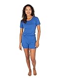 Leveret Women Shorts 2 Piece Pajama Heather Blue