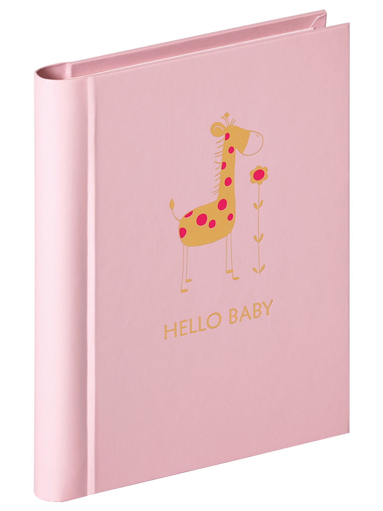 walther Design Photo Album Pink 30 Photos 11,5 x 15,5 cm Mini Album with Embossing and Ribbon Binding Baby Animal MA-148-R