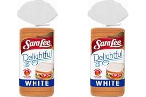 GENERIC Sara Lee Delightful White Made with Whole Grain -Low-Calorie Delight 45 Calories per Slice, Keto-Friendly with 6g Net Carbs per Slice (Serving Size: 2 Slices, 90 Calories, 12g Net Carbs (2 PACK)