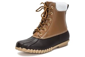 DKSUKO Women's Duck Boots witth Zipper Waterproof Winter Boots Snow Boots
