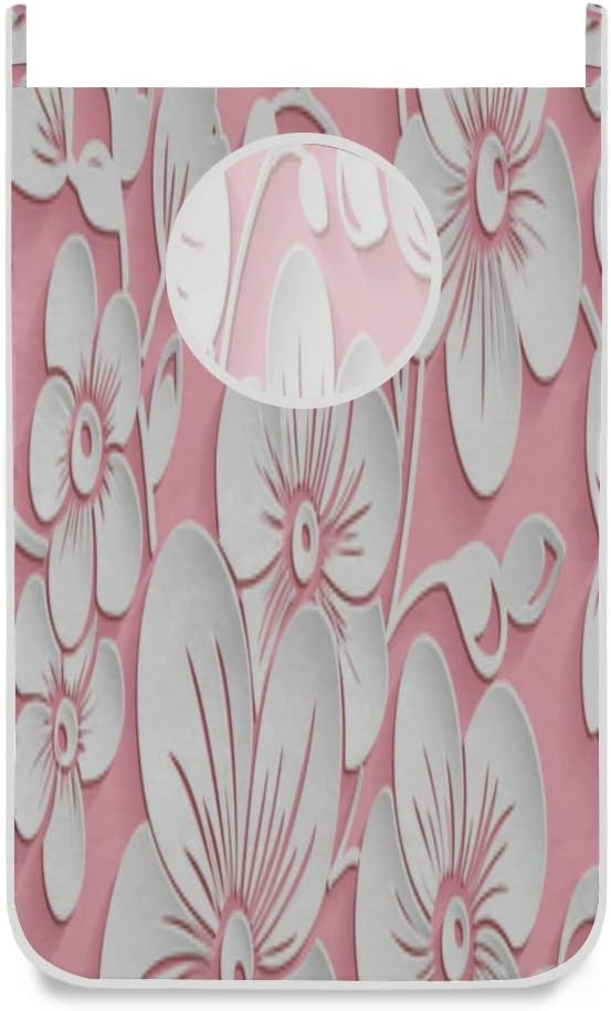 MBVFD Cesto de Ropa Infantil Blanco Rosa Flor de Cerezo Cesto de Ropa