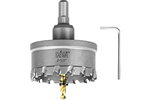 SALI 2-1/2"(64mm) TCT Hole Saw Kit Tungsten Carbide Tipped Hole Saw Drill Bit with Titanium-Plated Pilot Drill bit for Metal, Stainless Steel, Iron, Plastic