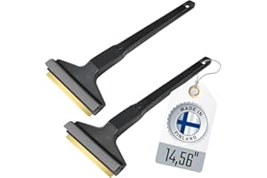 L & P CAR DESIGN Car Ice Scraper Long Handle Ice Scraper Brass Blade 2 Pack 14,5 inch Ice Scraper for Car Snow Scraper Ice Scrapers for Car Windshield Original Murska Europe (2-Pack L&P A055 Black Gray)