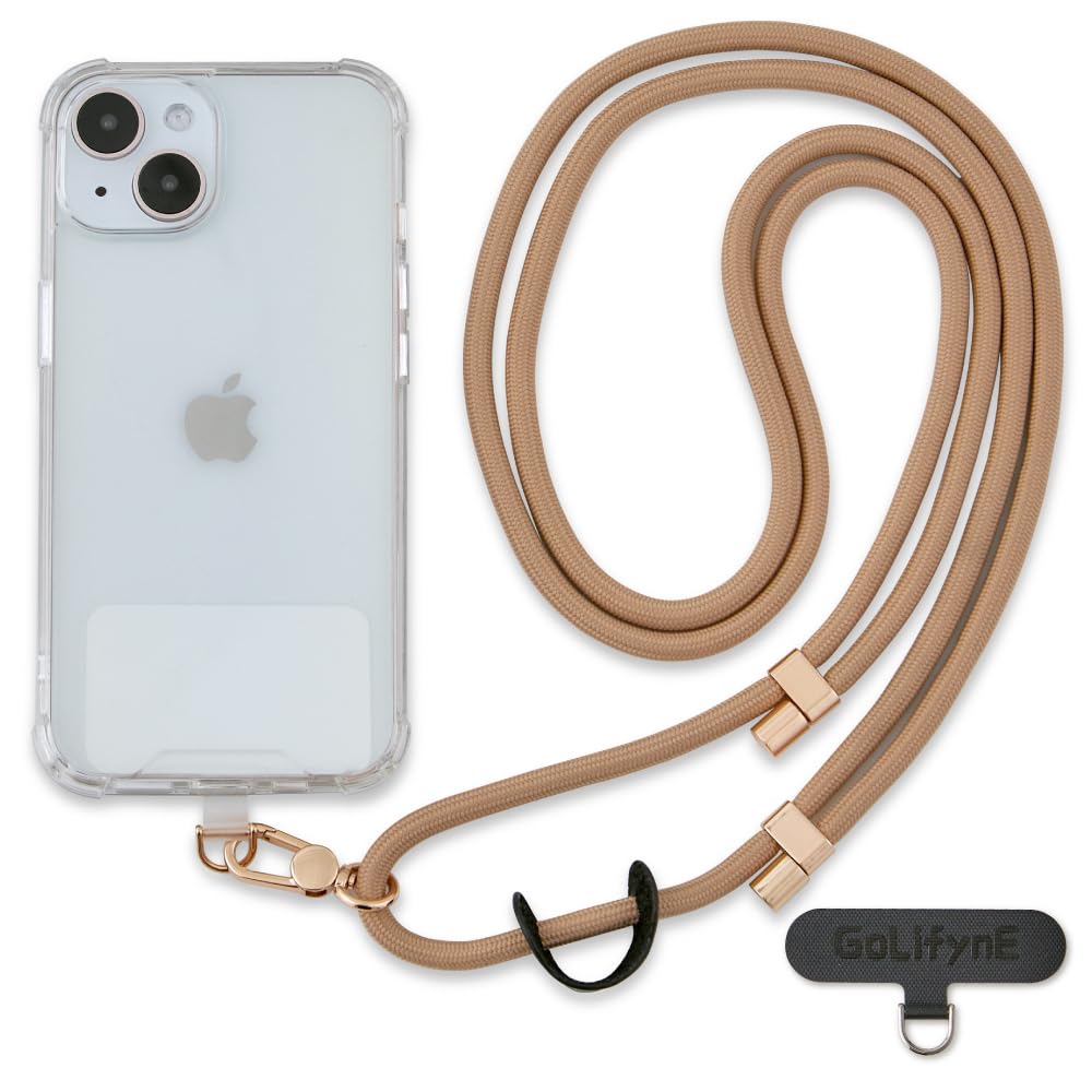 Photo 1 of *MISSING PARTS*
Golifyne Universal Phone Lanyard, Anti-Theft Crossbody Strap for iPhone 17 Pro Max and Most Smartphones, Adjustable Cell Phone Neck Holder w/ 2 Non-Adhesive Tether Tabs for Men and Women, Apricot/Gold