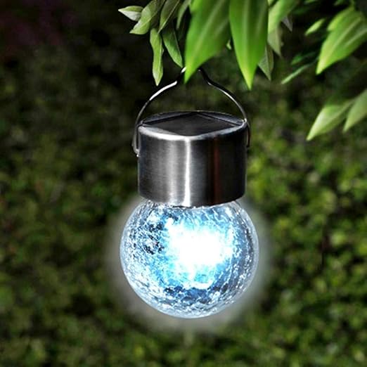 G19 Crackle Ball Beautiful Solar Hanging LED Lights in Your Garden