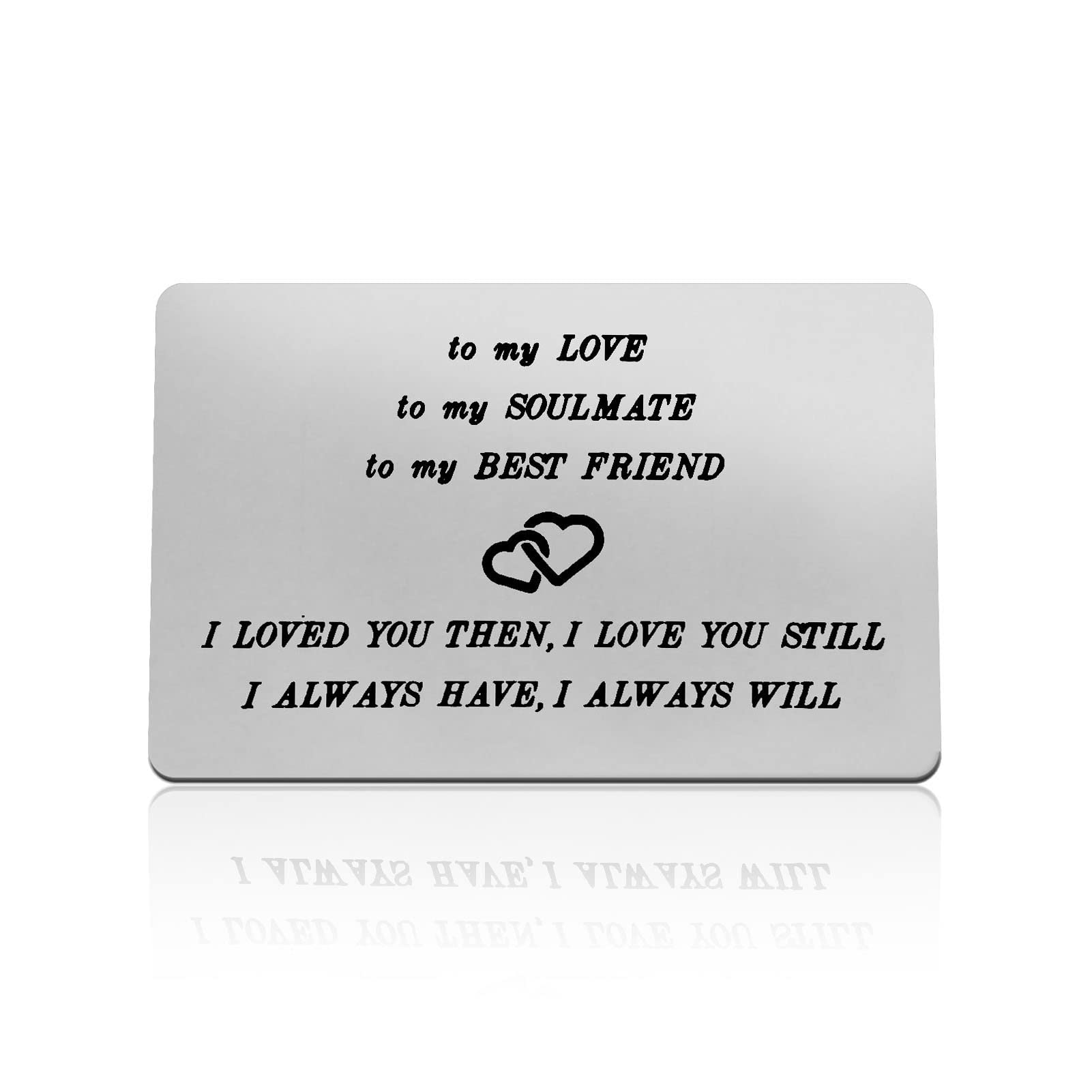 Anniversary Card for Husband Wife to My Love Wallet Card for Men Christmas Birthday Gifts for Him Her Valentines Day Wedding Gifts for Couple Boyfriend Girlfriend