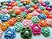 ICRAFY Brand 50 Pcs. Assorted Crochet Flower Pearl Fabric Satin Craft Sewing Appliques DIY Diameter 20 mm.