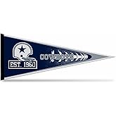 Rico Industries NFL Dallas Cowboys Exclusive 12" x 30" Soft Felt Pennant - EZ to Hang - Home Décor (Game Room, Man Cave, Bed Room)