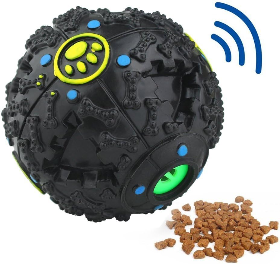 Wanshine Squeaky Interactive IQ Treat Ball | Drain Leakage Food feeder and Dental Chew Ball | Treat Ball Food Dispensing Dog Toy Squeaky Ball - Dog toys ball