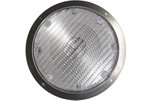 Tough Grade 7" RV Camper Stainless Recessed Porch Scare Light with Mounting Gasket