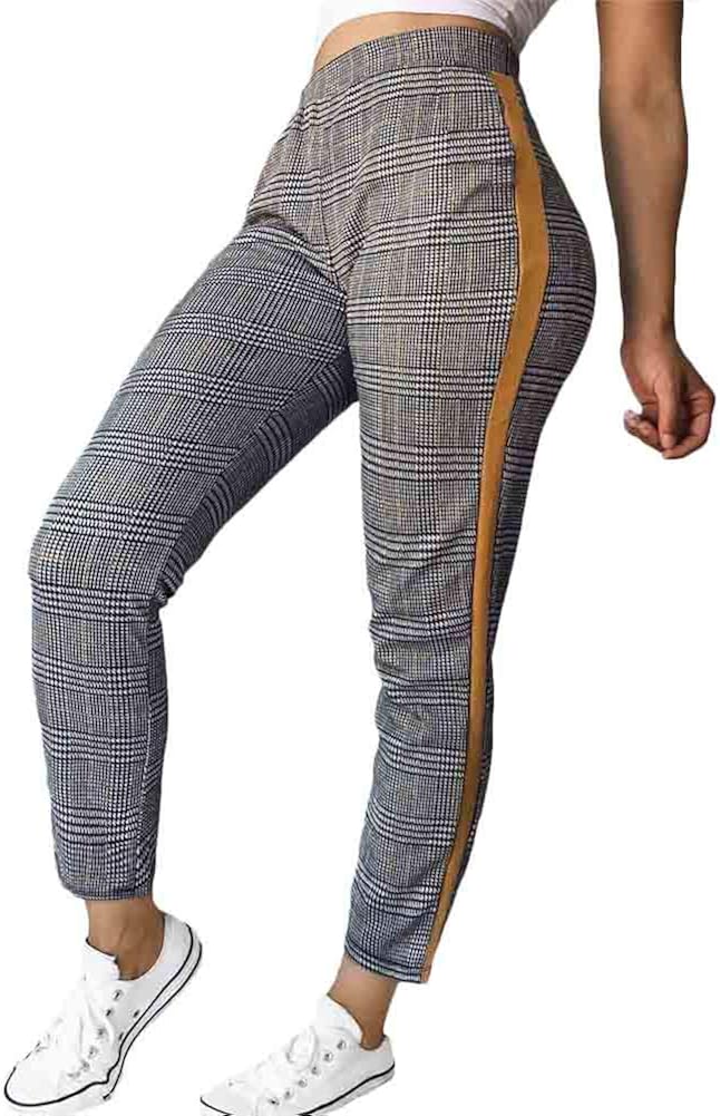 pants with checkered stripe