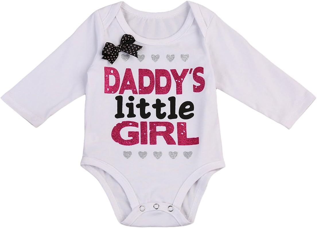 Newborn Baby Girls Clothes Floral “Mommy's Little Princess”“Daddy's Little Girl” Twins Bodysuit Romper Outfit