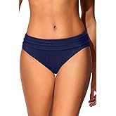 Zmart Women Full Coverage Ruched Bikini Bottoms Tummy Control Swim Bottoms Scrunch Ruffle Bathing Suit Bottom